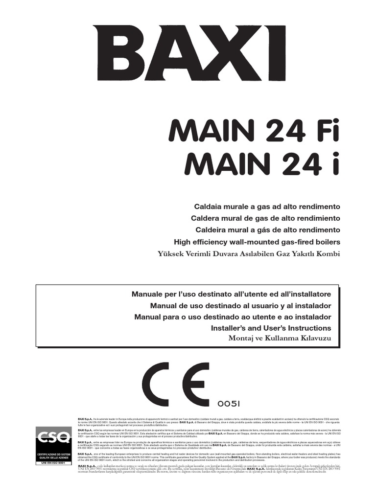 Инструкция baxi main 24 fi